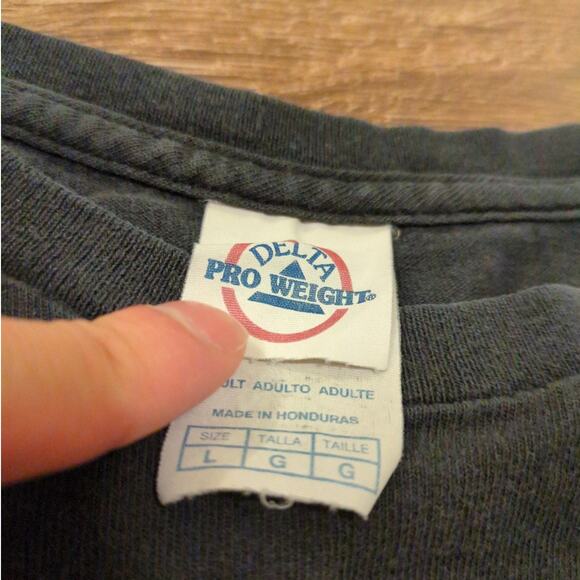 VTG American Flag Patriotic Adult Large Faded Distressed Biker Punk USA Police - Picture 3 of 6